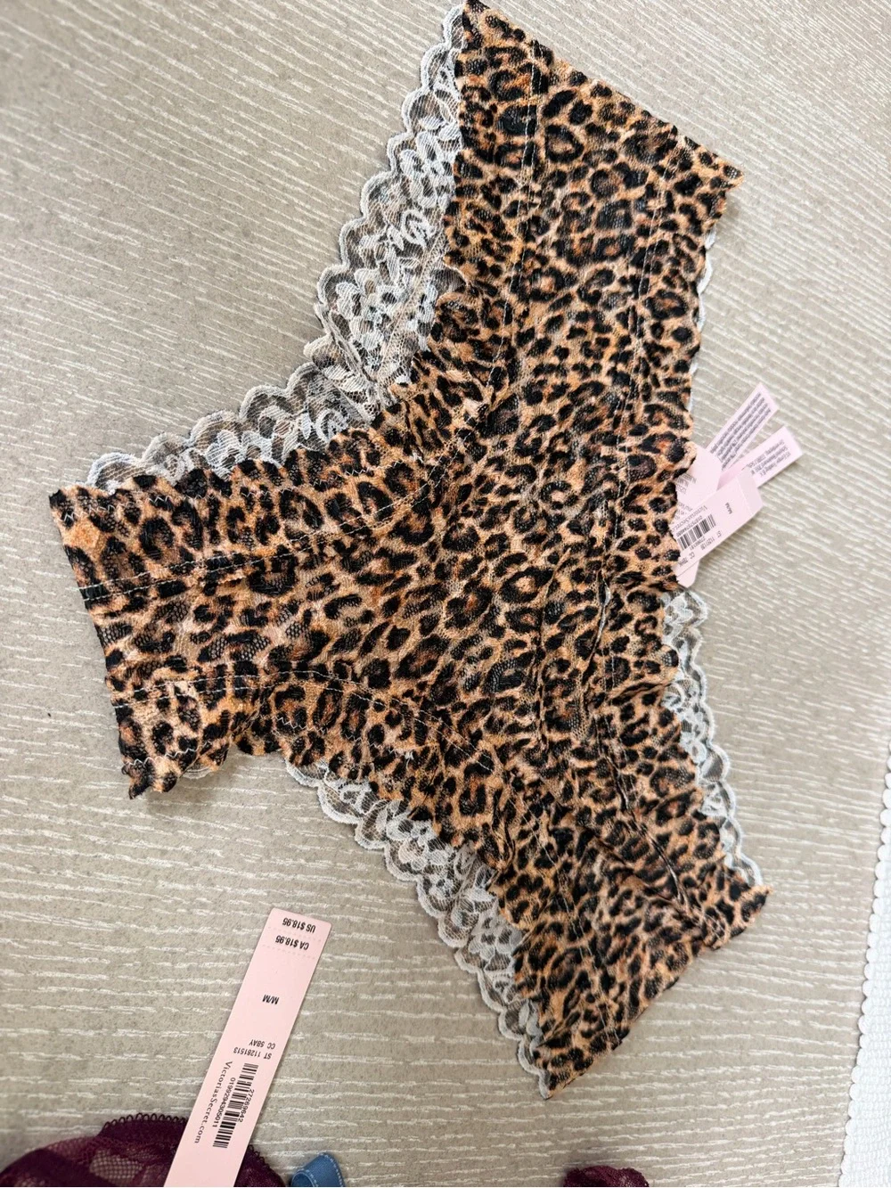 Victoria's Secret Leopard-Print Hipster with Cream Lace Trim